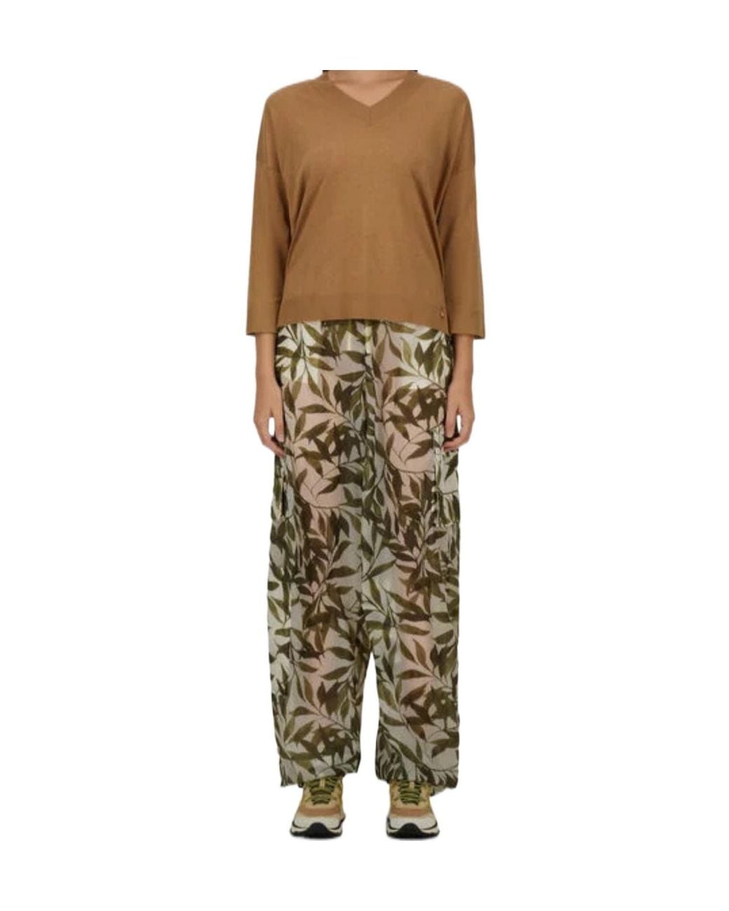 Herno Brown V-Neck Knitted Sweater
