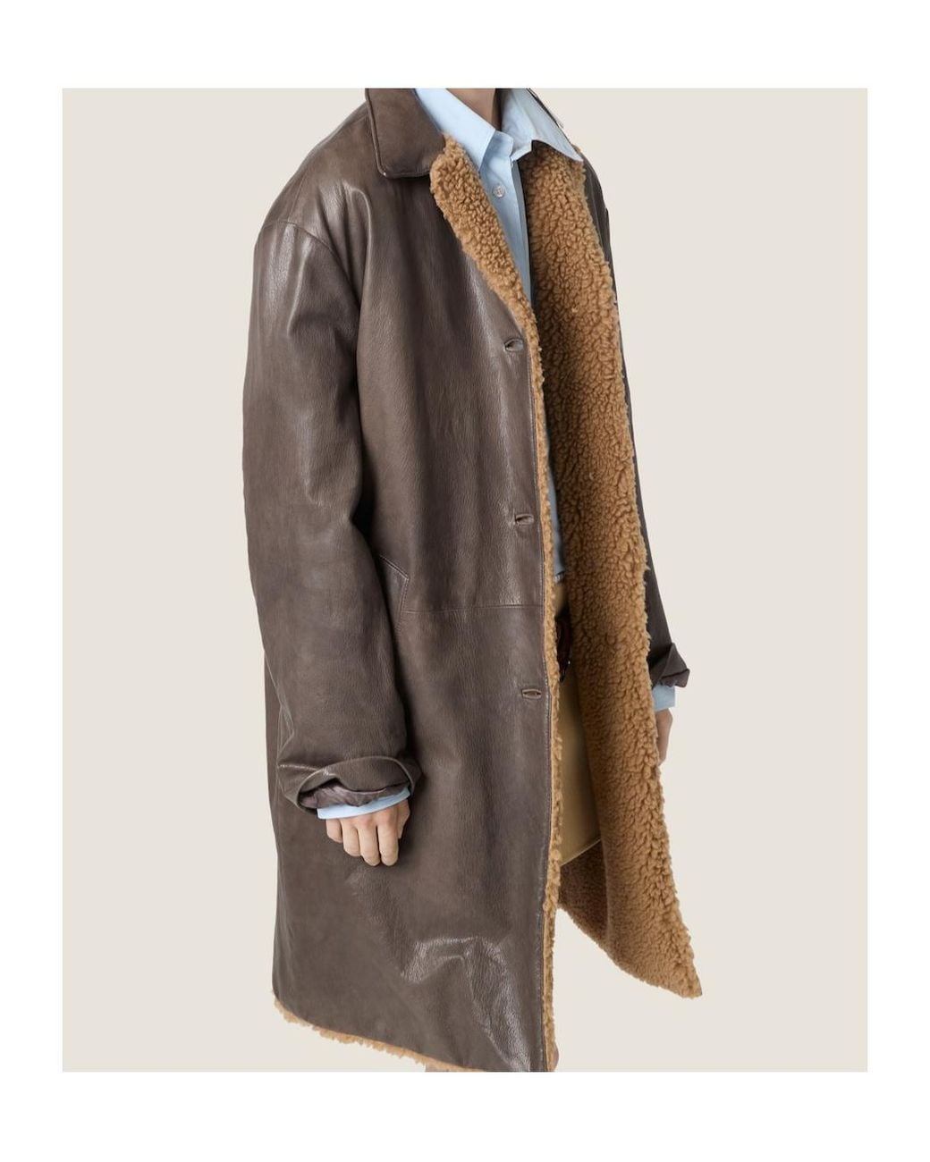 Miu Miu Brown Leather Coat