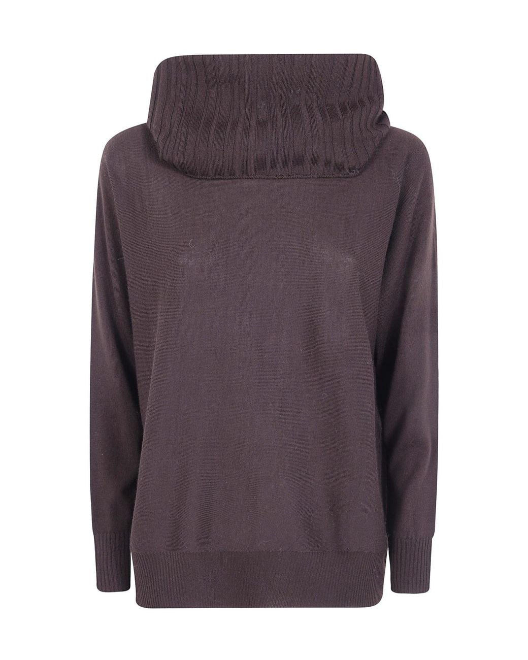 D.exterior Purple Oversized Turtleneck Knitted Sweater