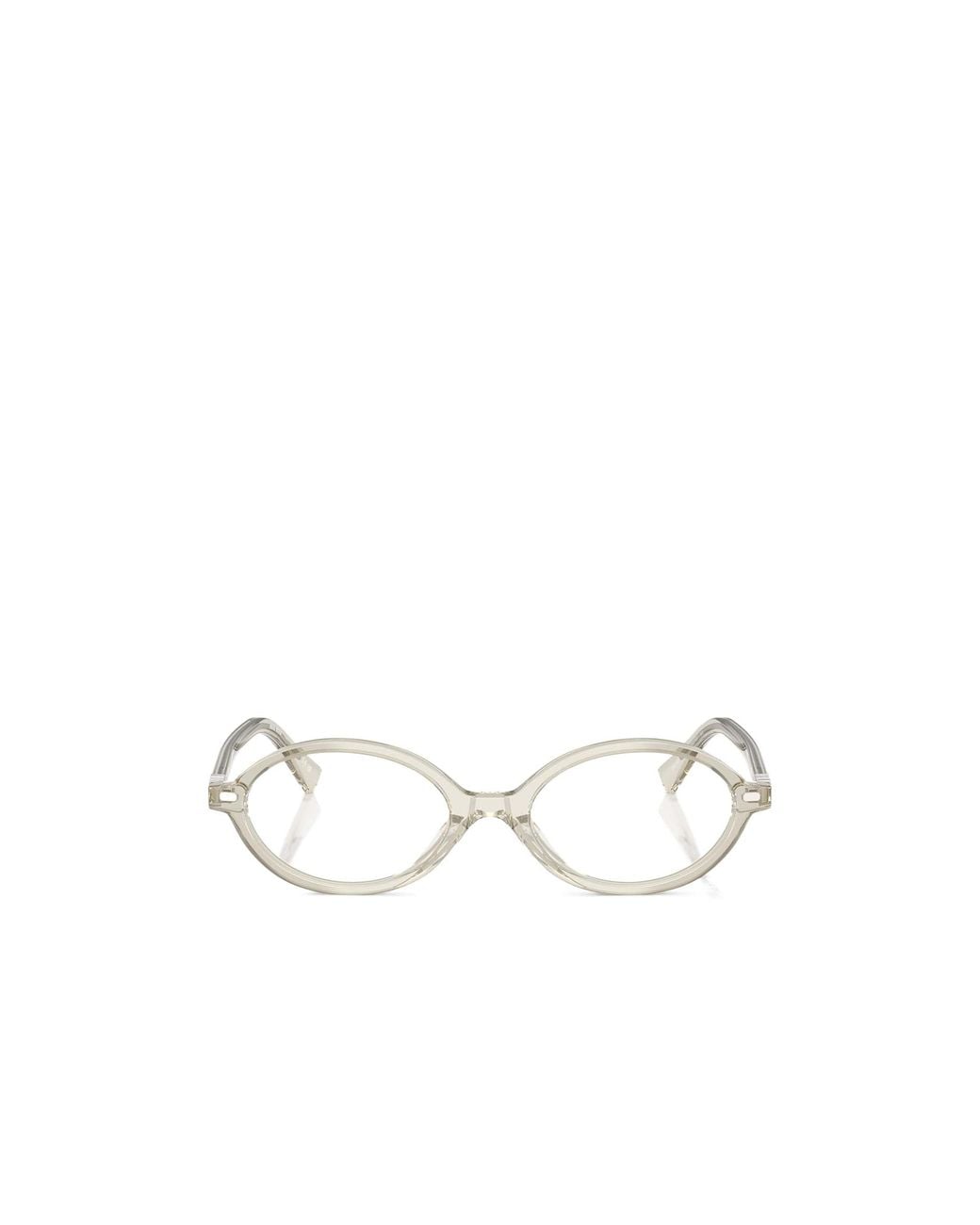 Miu Miu White Eyewear Oval-Frame Glasses