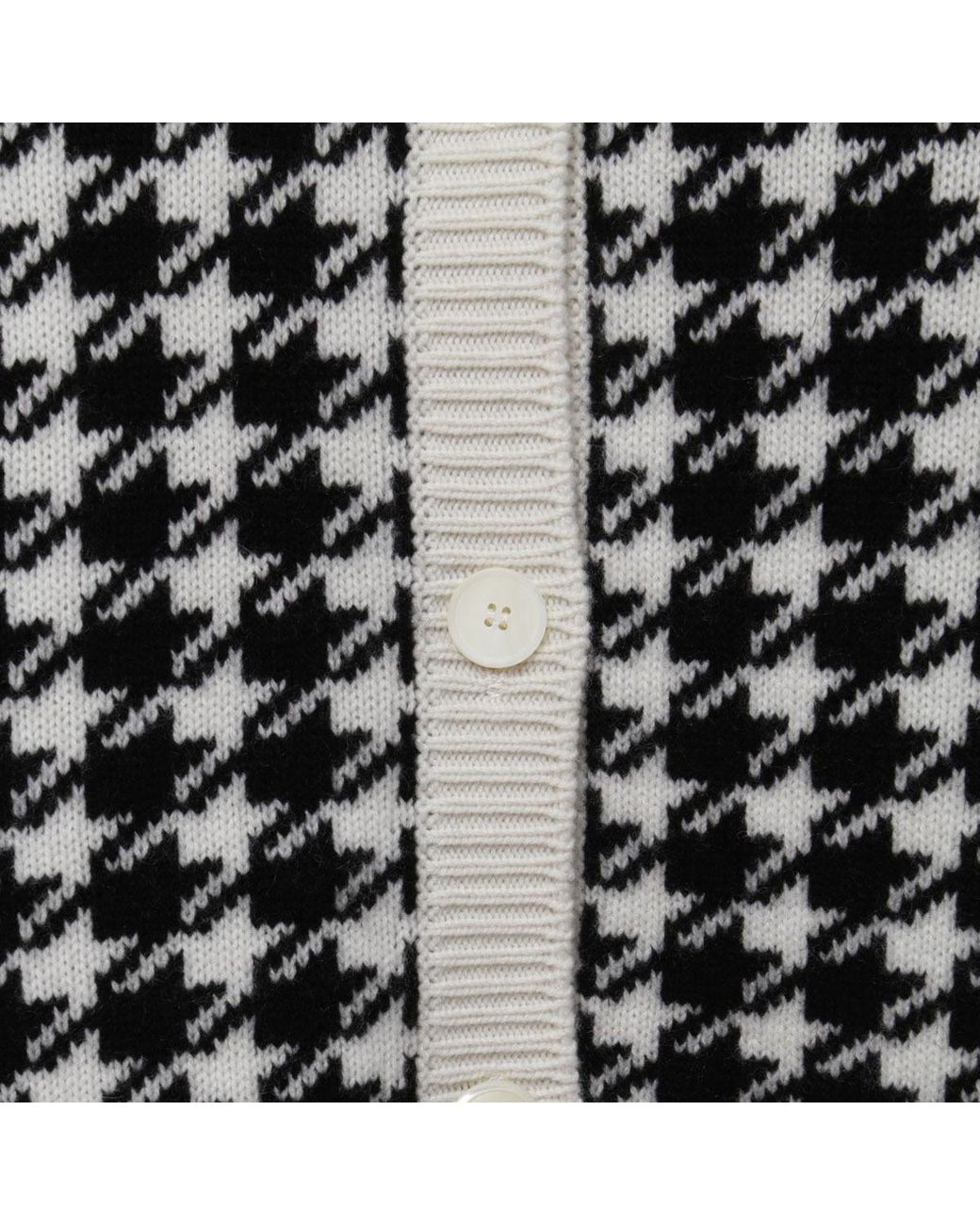 Miu Miu Black Houndstooth-Knit Cashmere Cardigan
