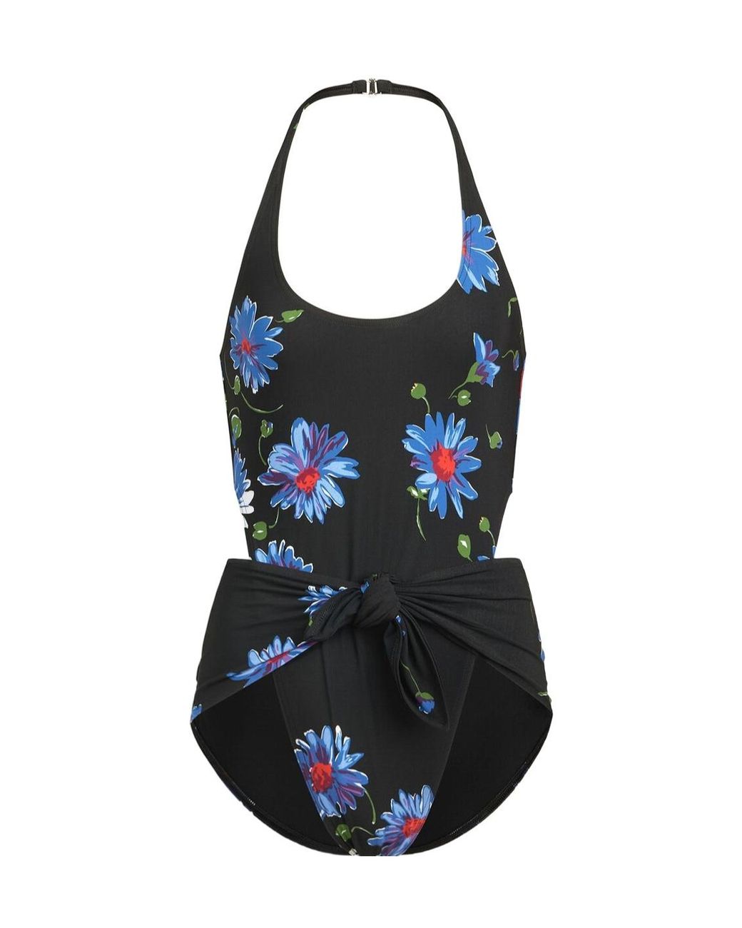 Alaïa Black Alaïa Cut-Out Floral One-Piece Swimsuit