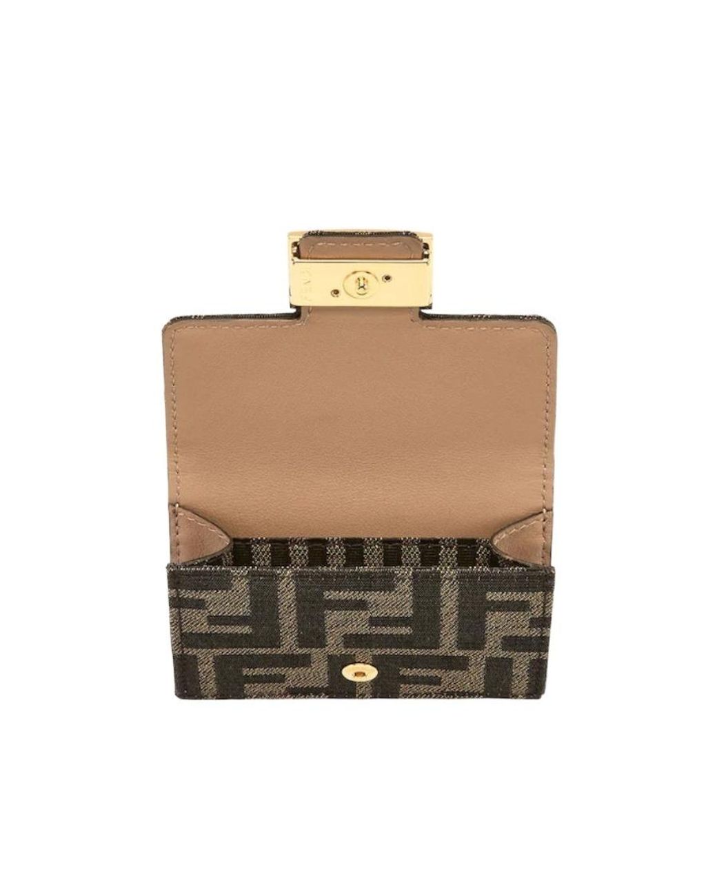 Fendi Black Ff Motif Tri-Fold Wallet
