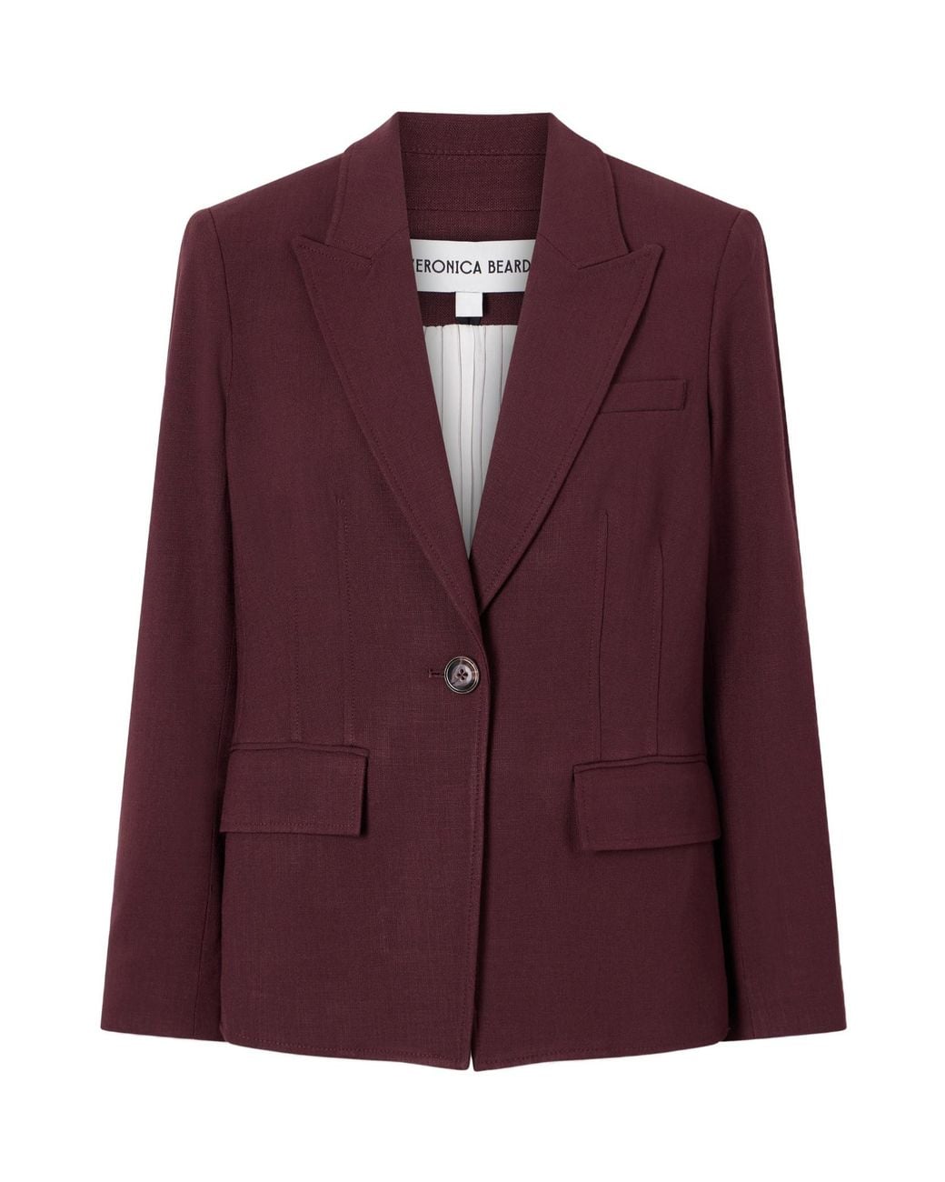 Veronica Beard Purple Isaac Dickey Single-Breasted Peaked-Lapel Blazer