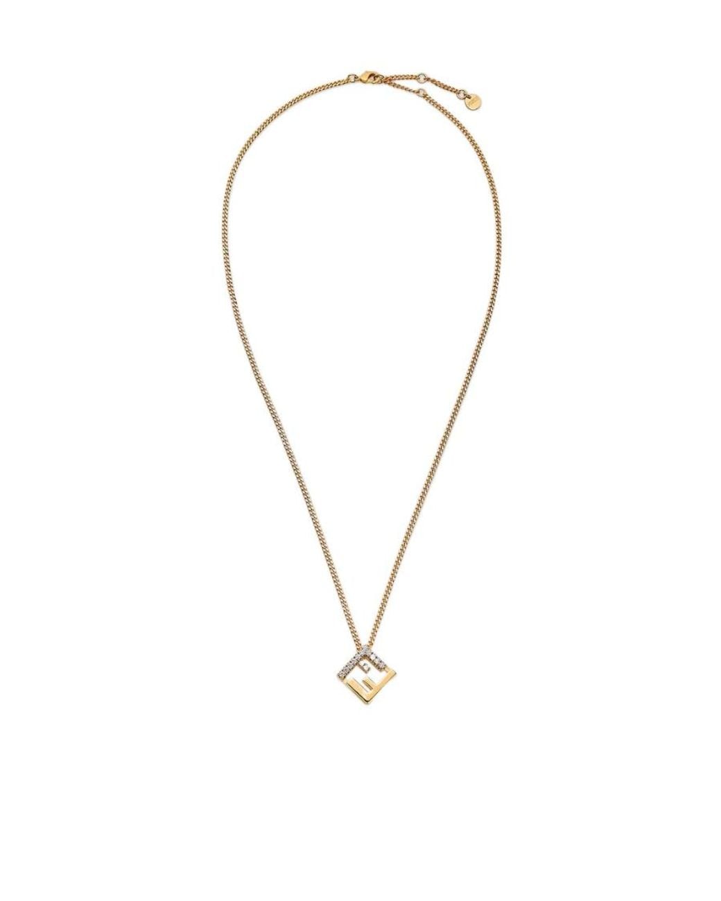 Fendi White Colored Metal Necklace