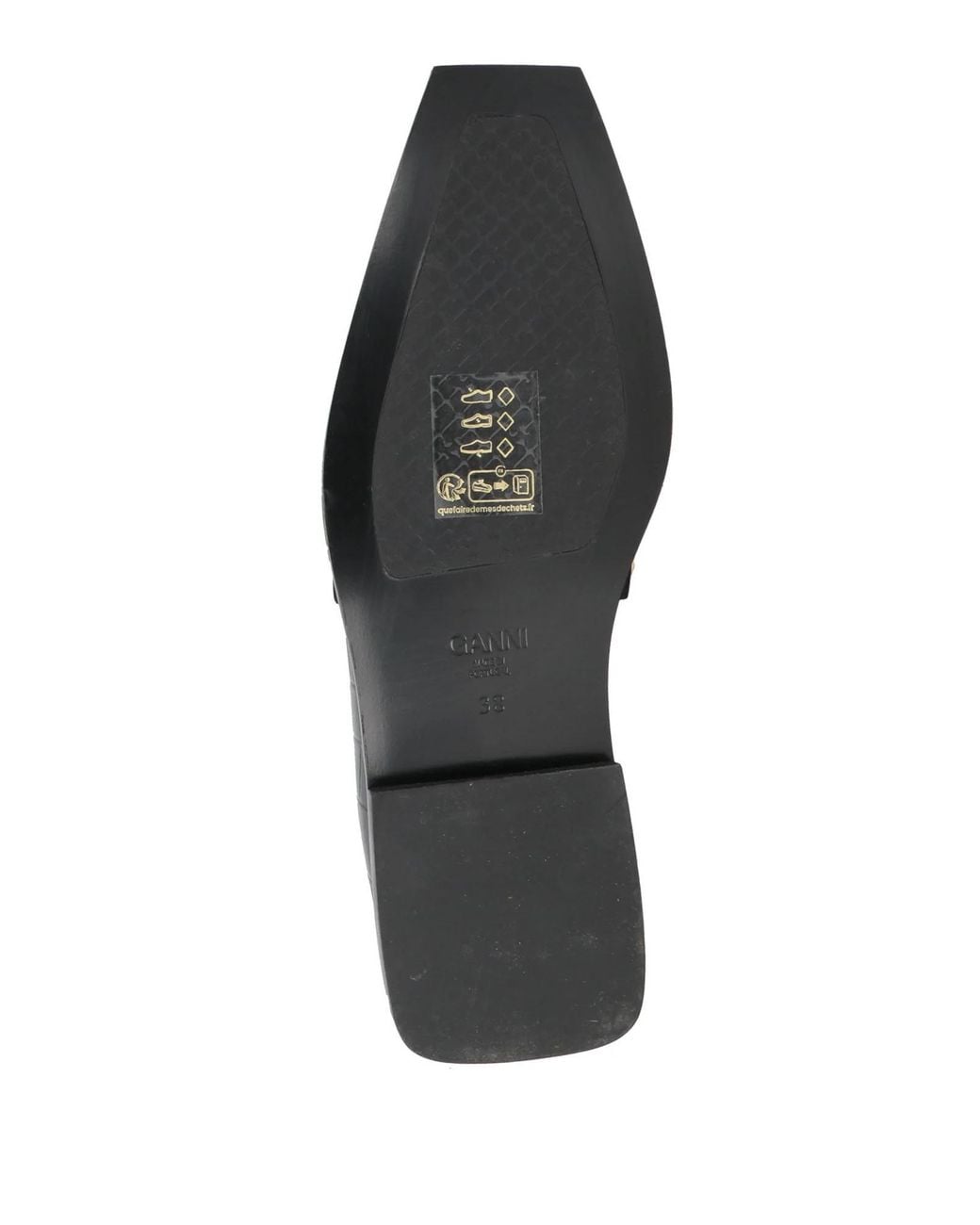 Ganni Black Crocodile-Print Loafers