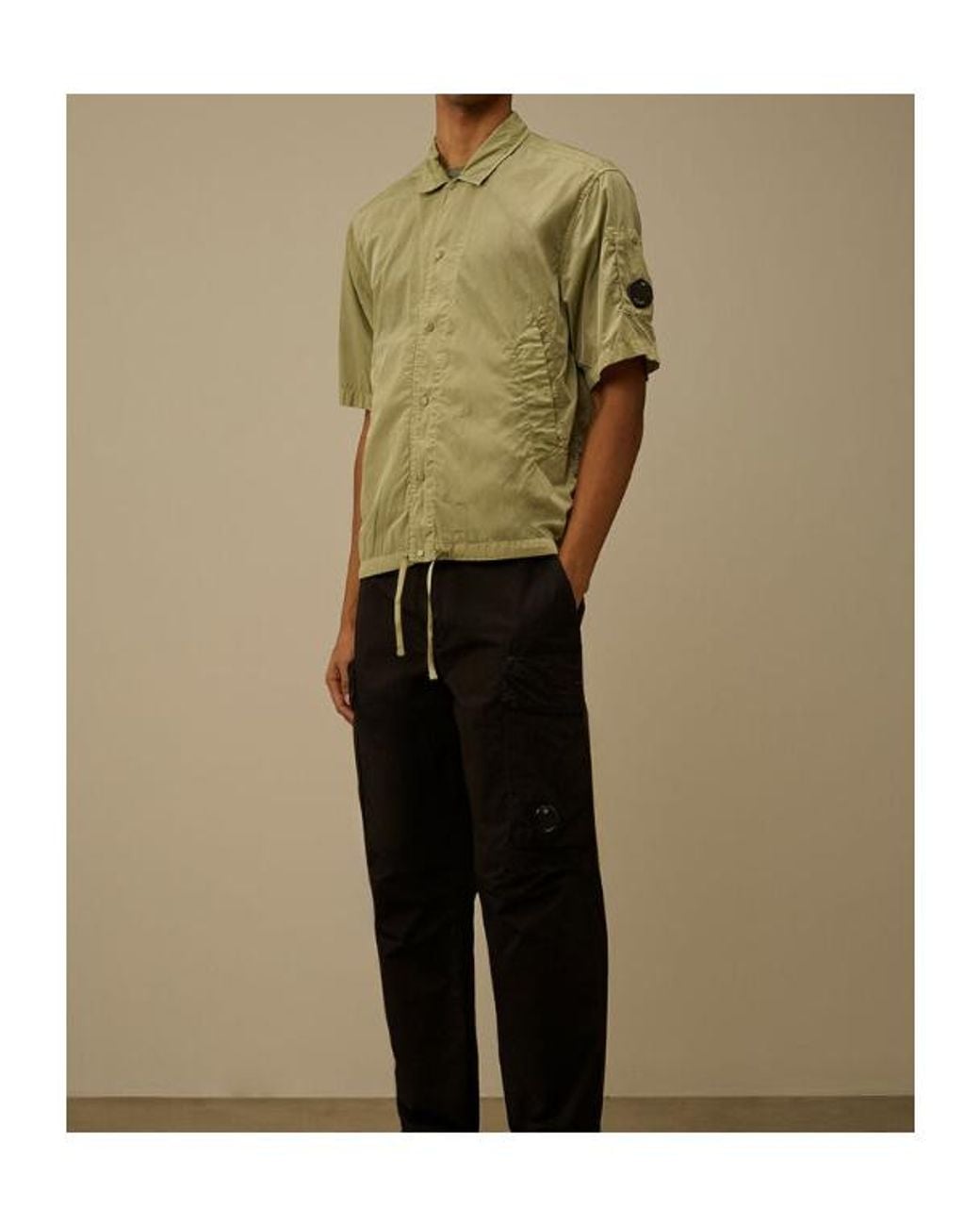 C P Company Green Chrome-R Drawstring Shirt for men