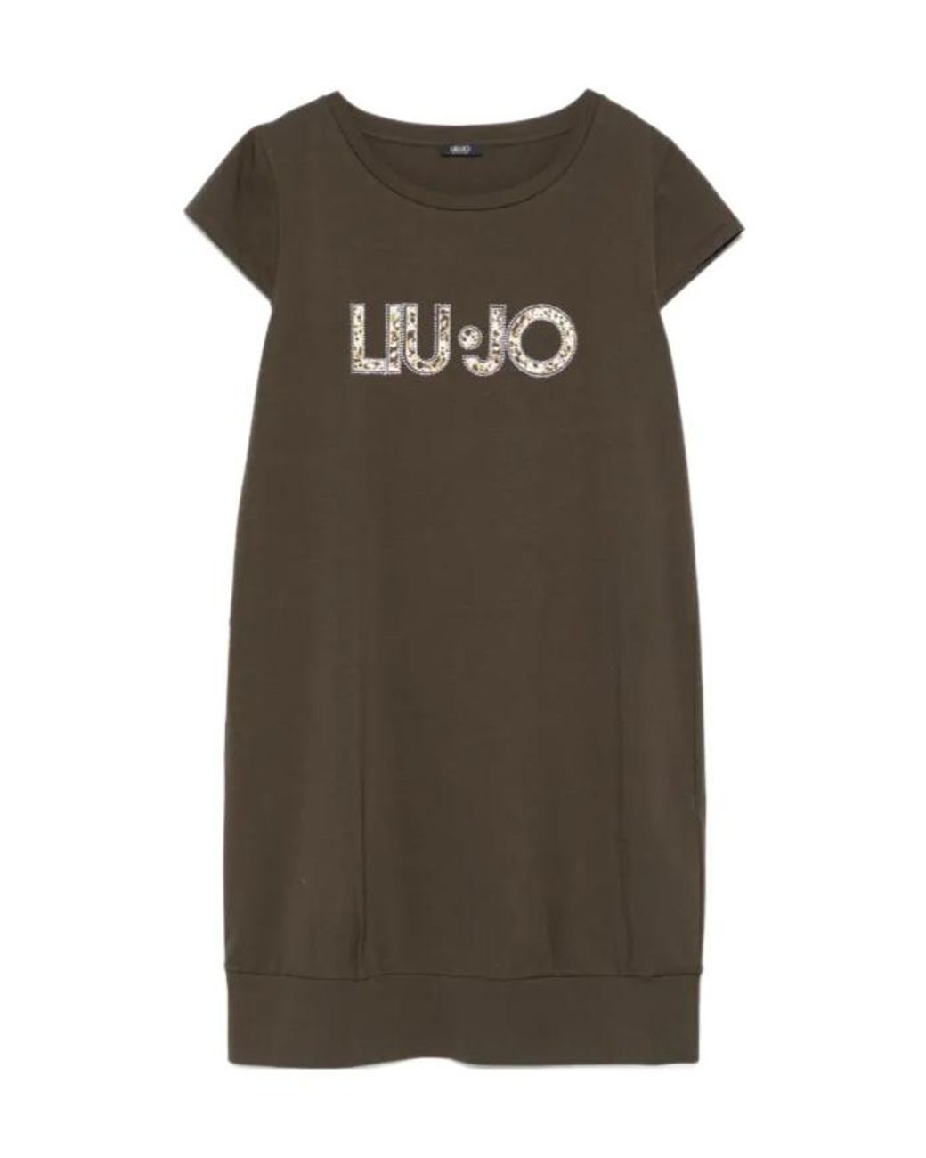 Liu Jo Brown Logo-Embellished Mini Dress
