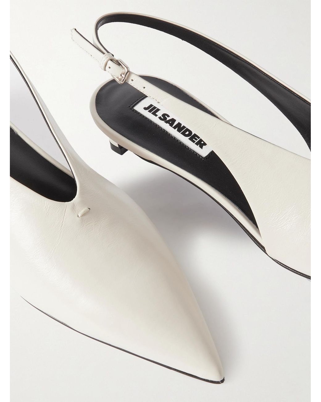 Jil Sander White Slingback Heeled Pumps