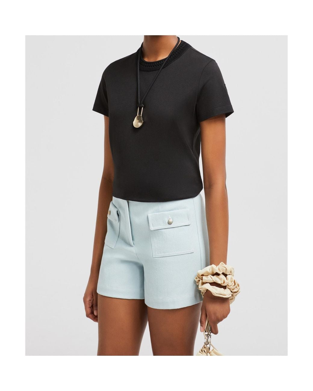 Moncler Black Crochet Accent T-Shirt
