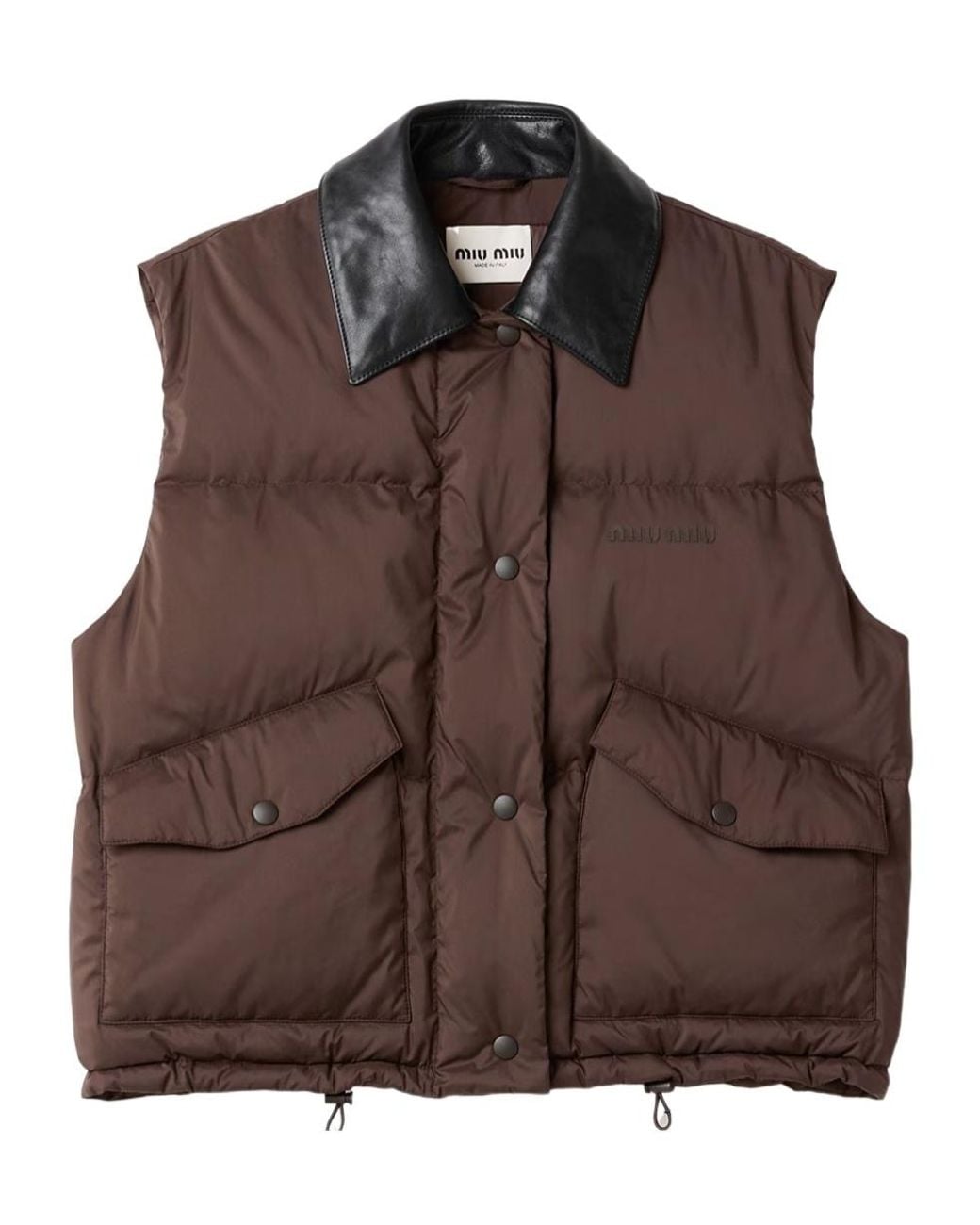 Miu Miu Brown Technical Pongé Down Vest