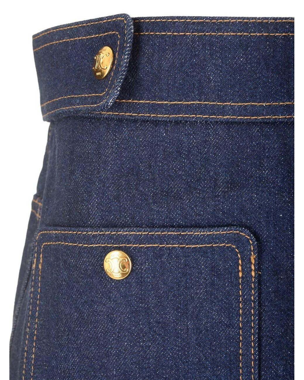 Céline Blue Trapeze Mini Skirt