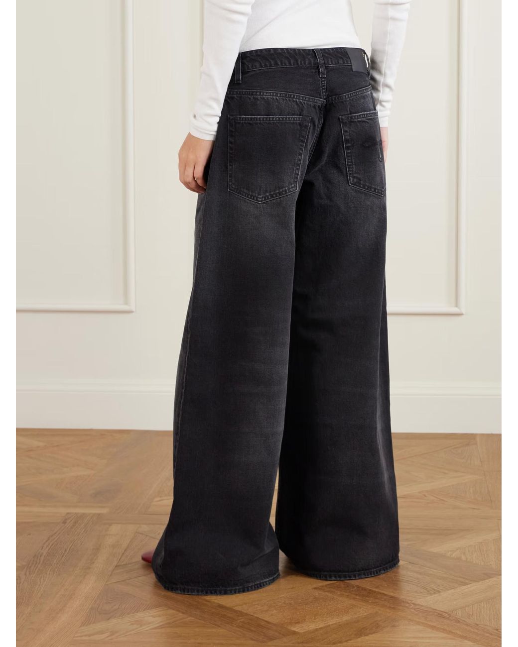R13 Black Nico Wrap-Effect Boyfriend Jeans