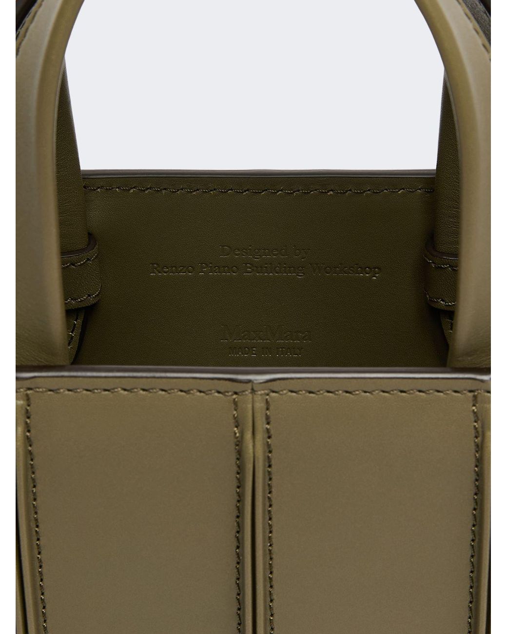 Max Mara Green Panelled Leather Clutch Bag