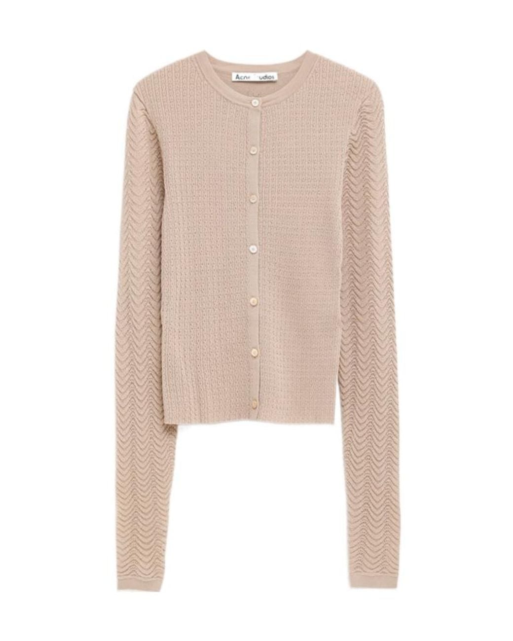 Acne Natural Textured Knit Cardigan
