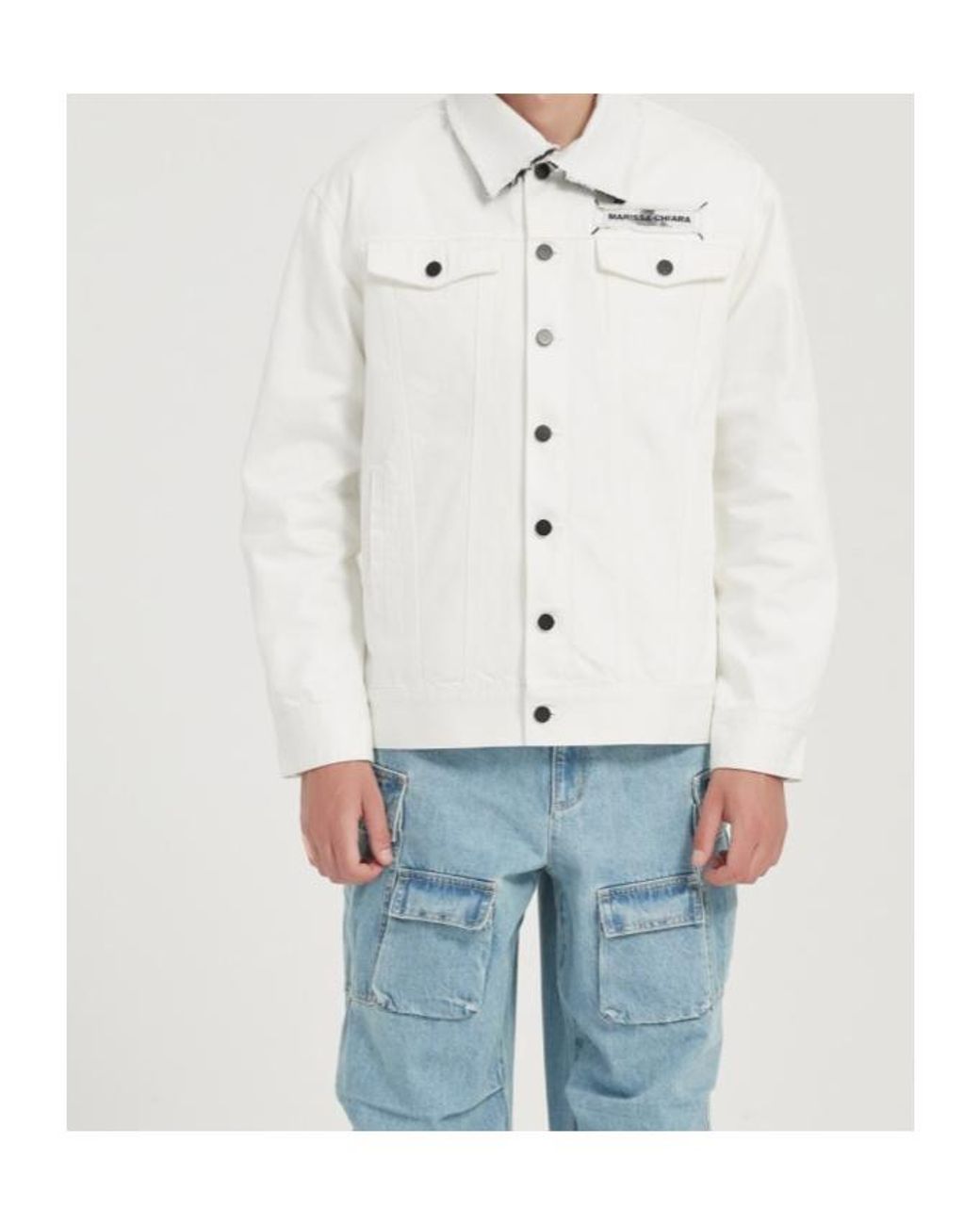 Marissa Chiara White Long-Sleeved Casual Jacket for men