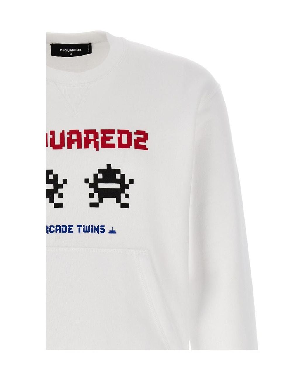 DSquared² White Logo Printed Crewneck Sweatshirt for men