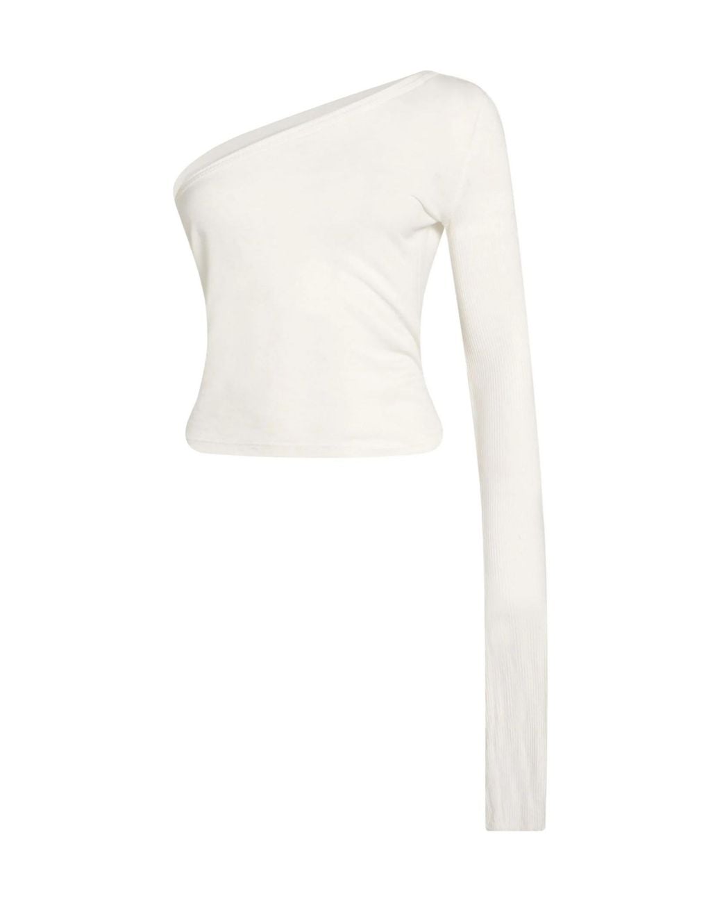 Rick Owens White One-Shoulder Top