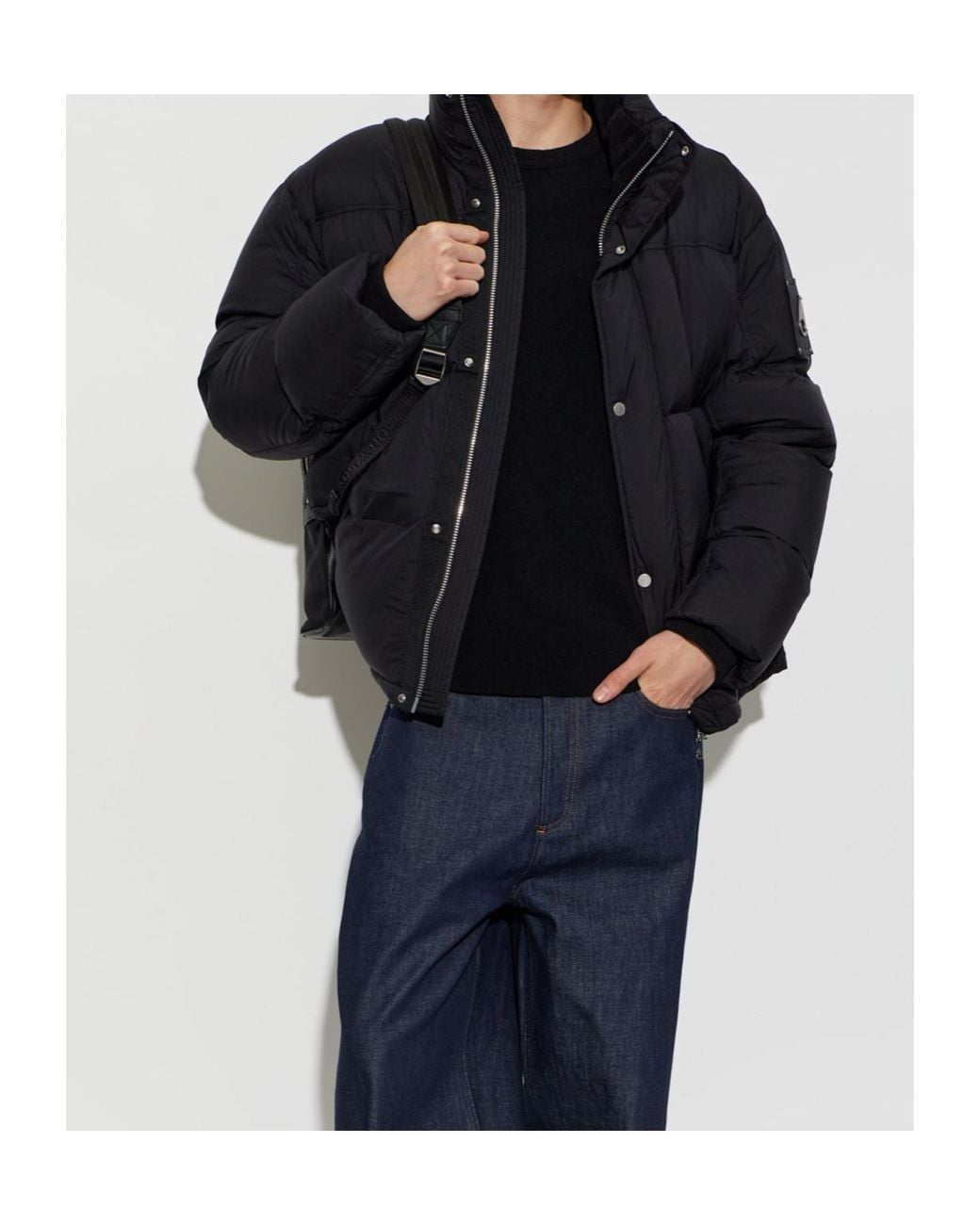 C P Company Black Sleeve-Pocket Knitted Sweater for men