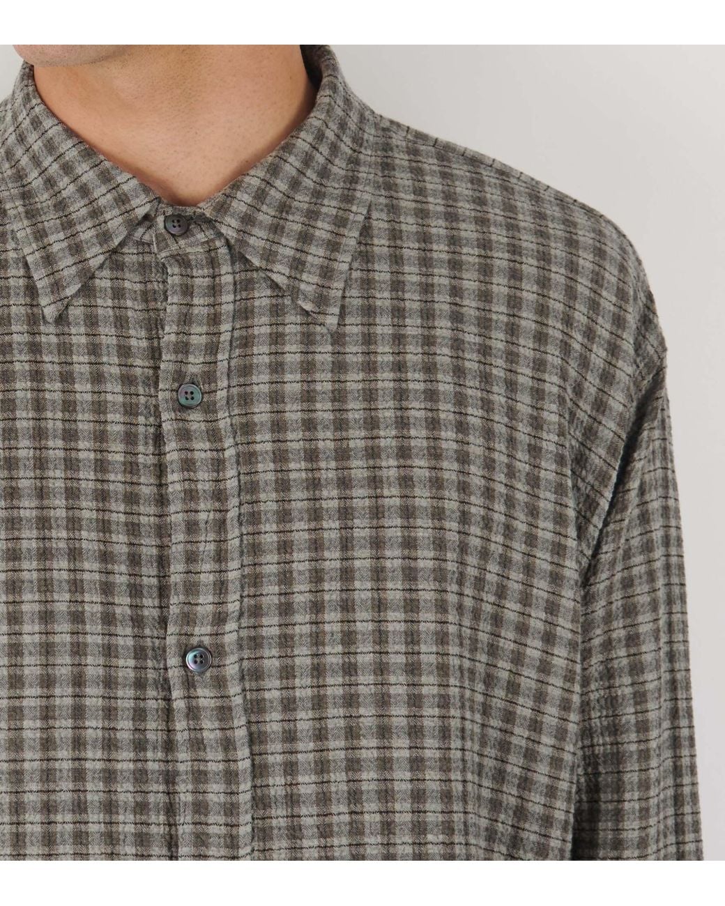 mfpen Gray Plaid Shirt for men
