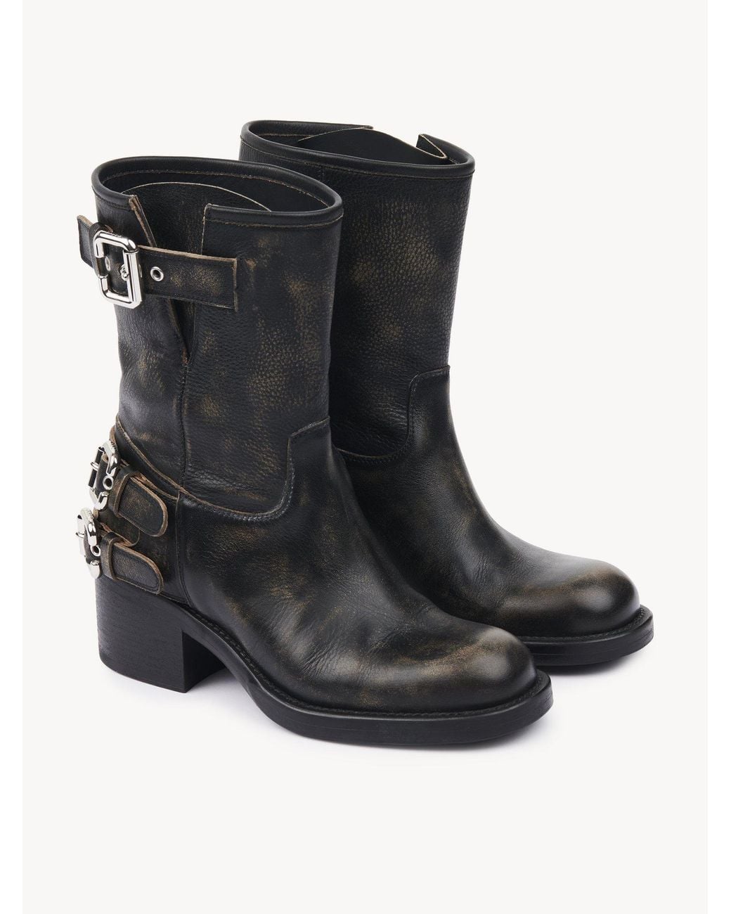 Chloé Black Chloé Dakota Buckle Detailed Boots