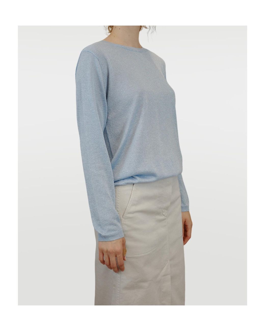 iBlues Blue Crew Neck Long Sleeve Sweater