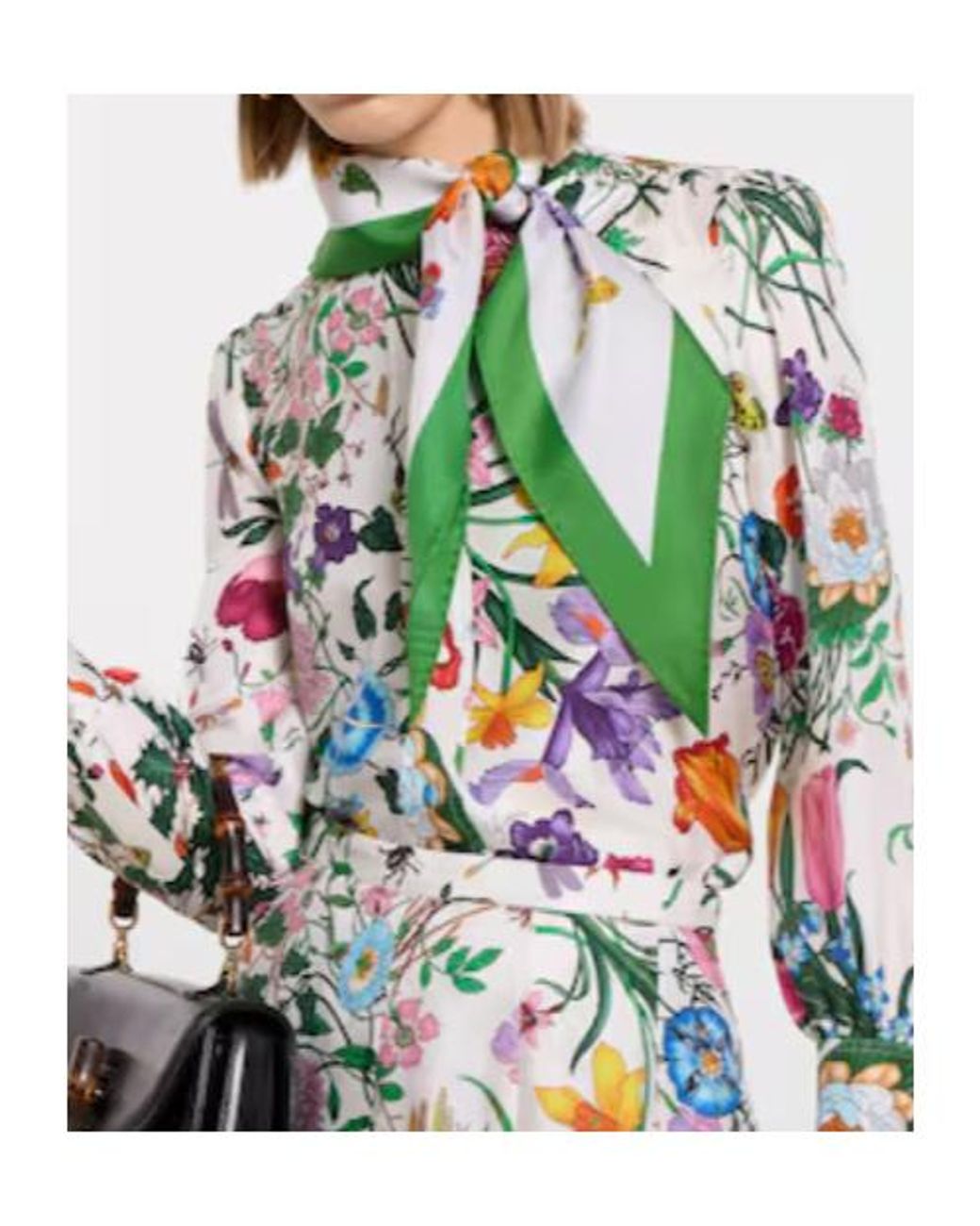 Gucci Green Flora Diamond-Shape Scarf
