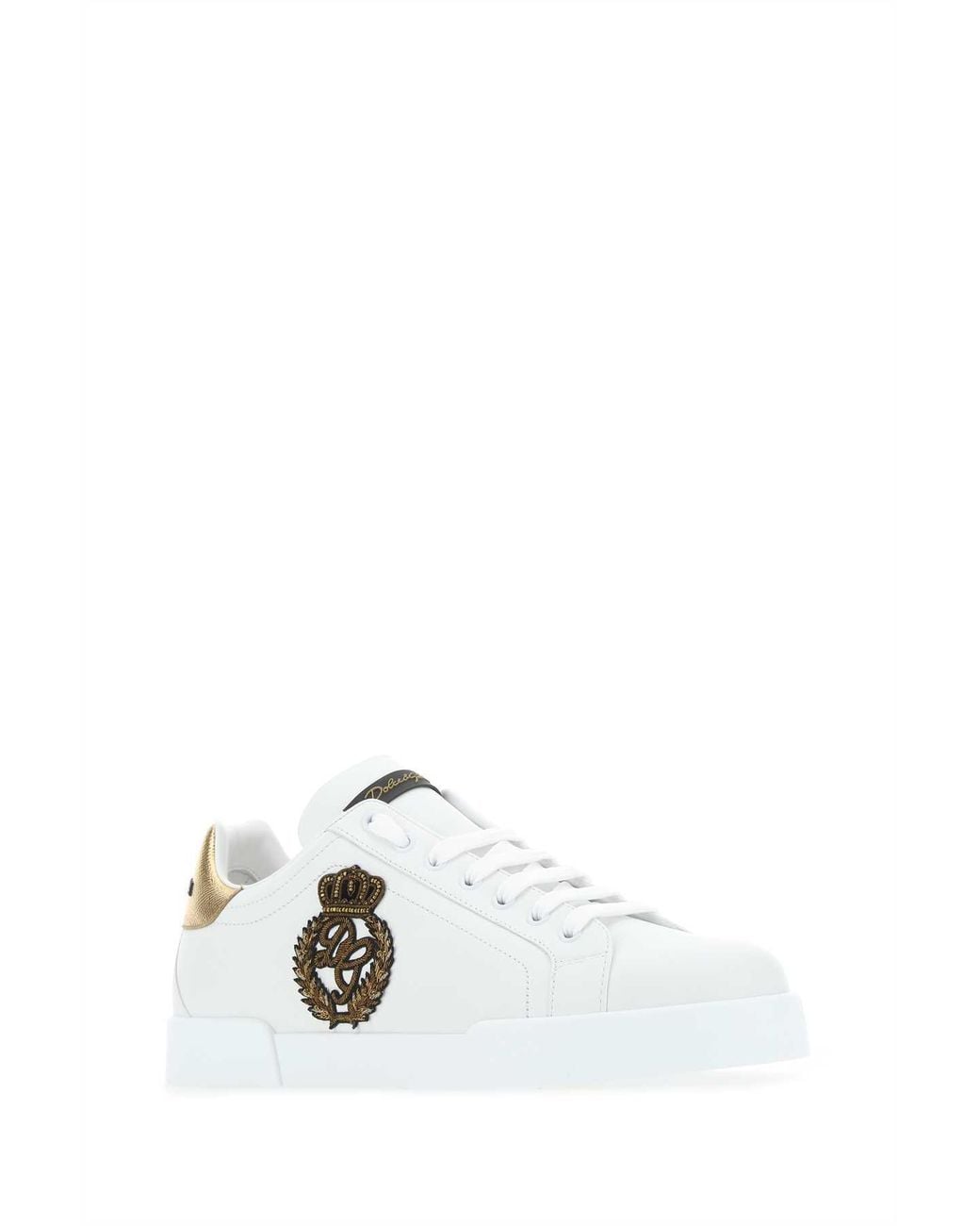 Dolce & Gabbana White Portofino Crest Sneakers for men