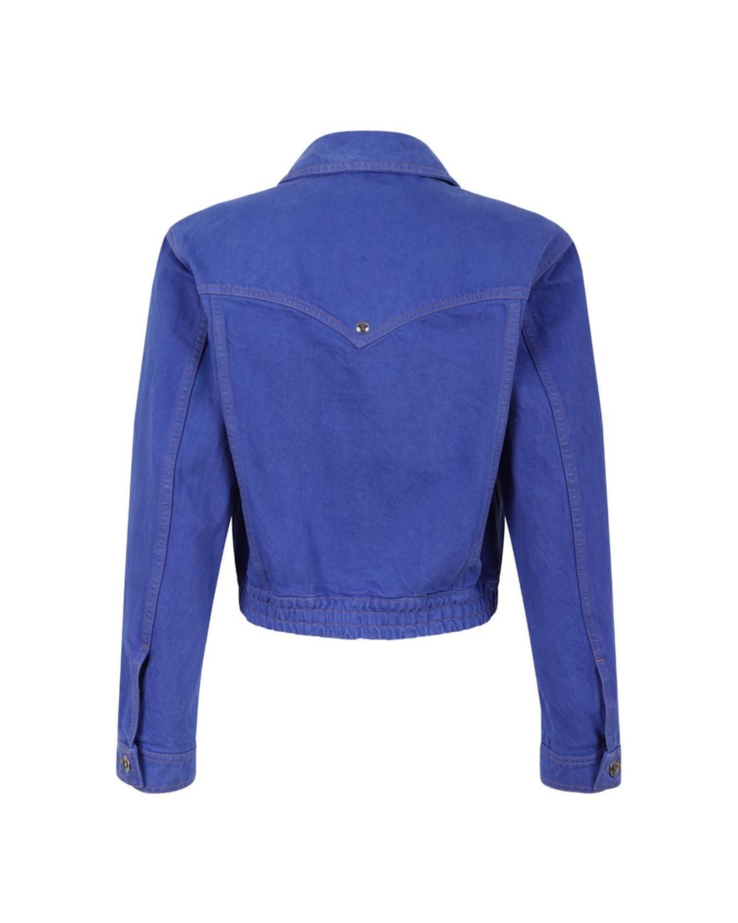 Versace Blue Cropped Non-Stretch Denim Jacket