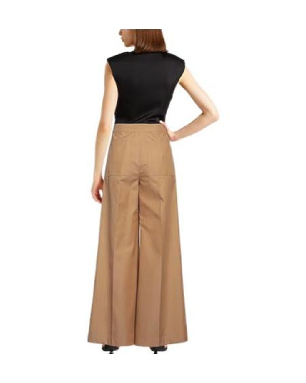 Max Mara Natural High-Waisted Straight-Leg Pants