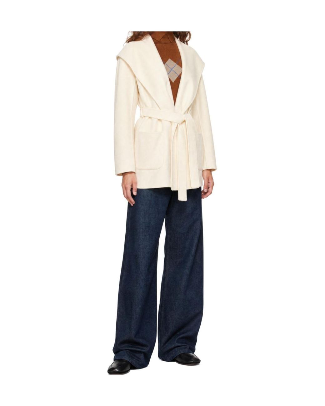 Mackage White Belted Hooded Coat