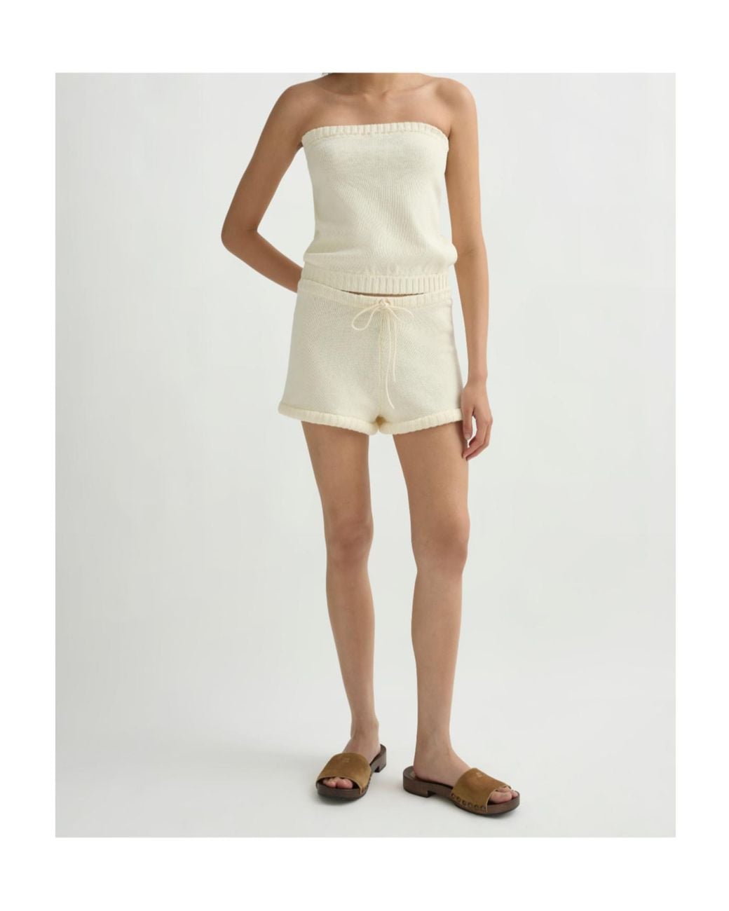 Posse Natural Teo Drawstring Knit Shorts