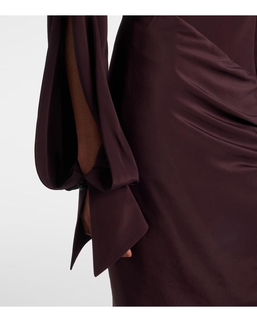 Mugler Purple Asymmetric Mini Dress With Drapes