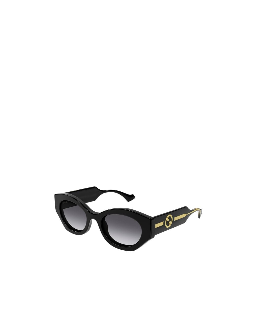 Gucci Black Eyewear La Piscine Oval Frame Sunglasses