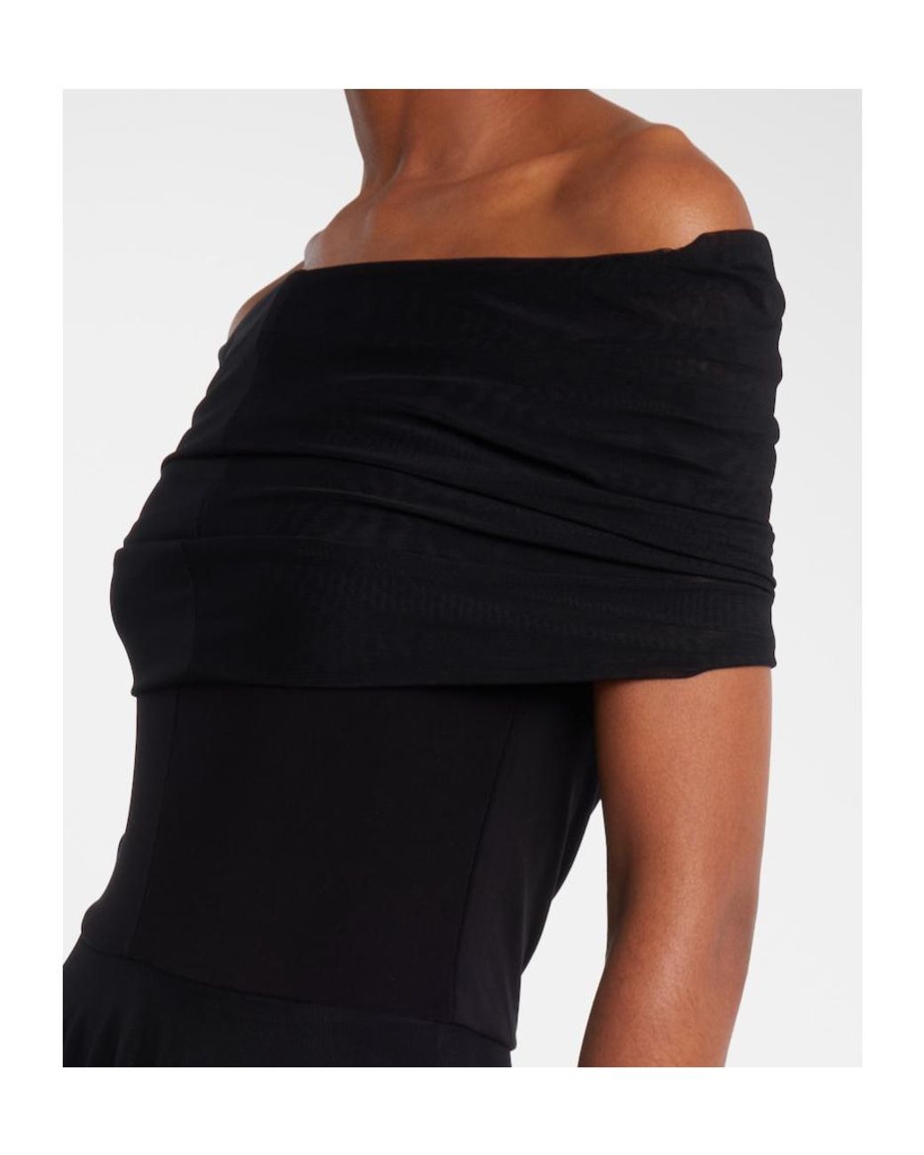 Norma Kamali Black Semi-Sheer Mesh Maxi Dress
