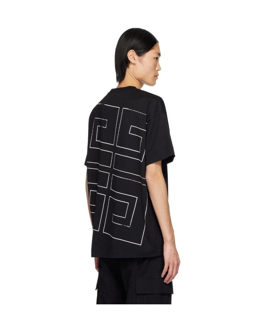 Givenchy Black Logo Printed Crewneck T-Shirt for men