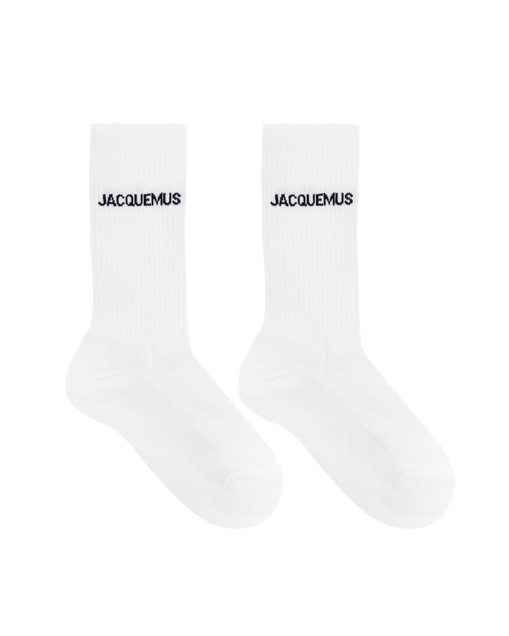 Jacquemus White Ribbed Crew Socks