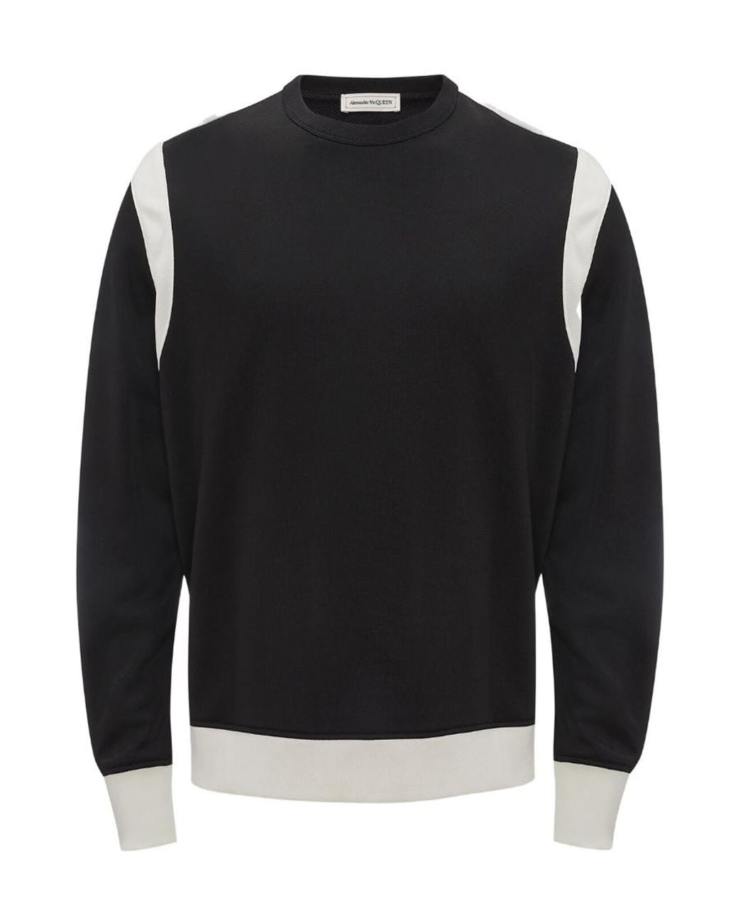 McQueen Black Two-Tone Panelled Sweatshirt for men