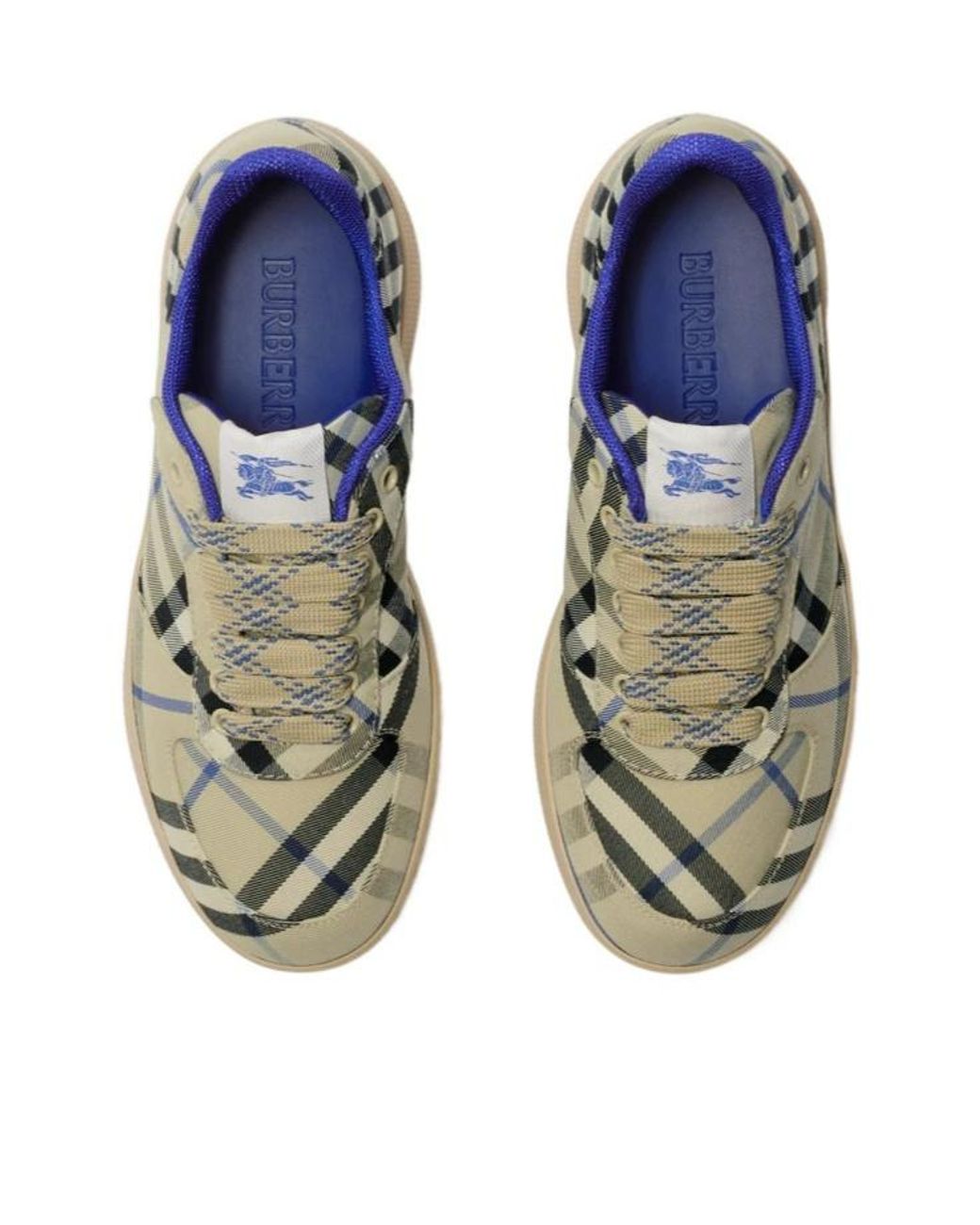 Burberry Green Terrace Checked Lace-Up Sneakers