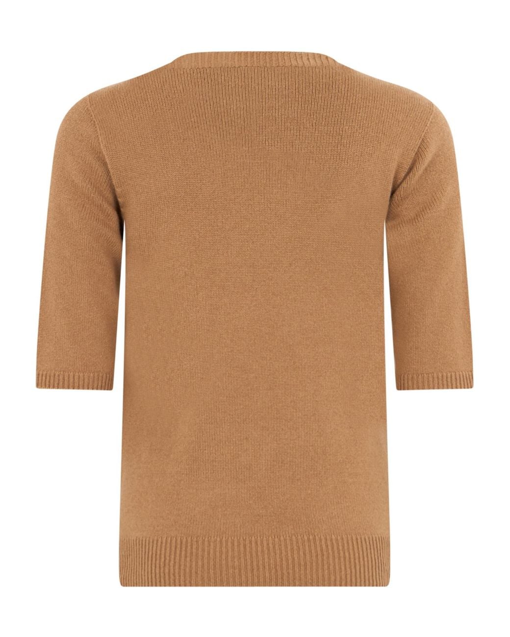 Fabiana Filippi Brown Embellished Short-Sleeve Knitted Top