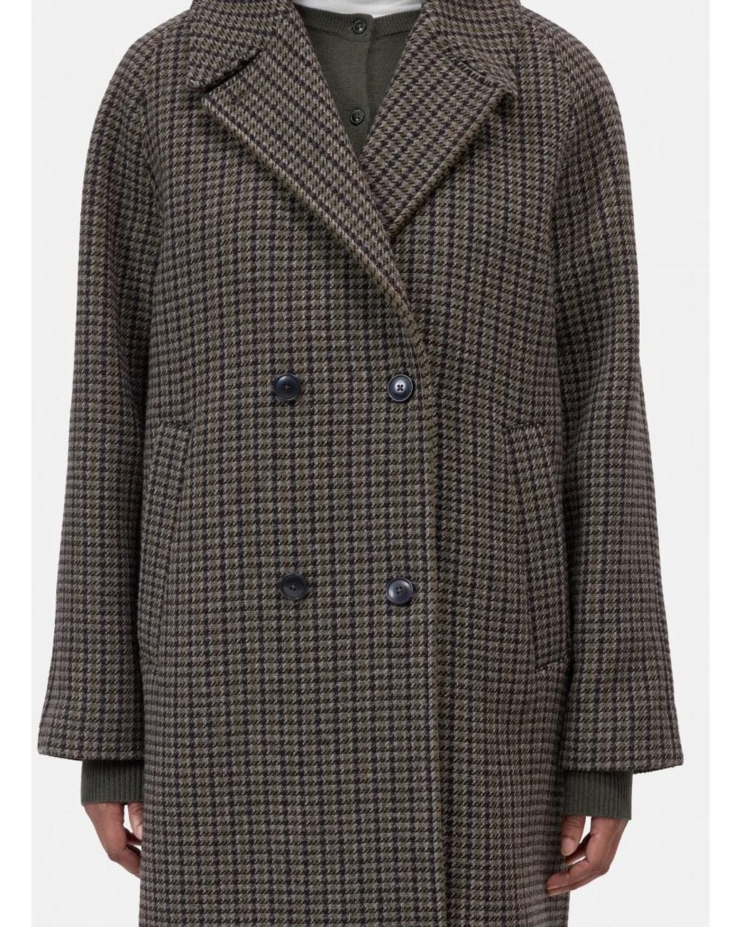 Closed Black Double-Breasted Wool-Blend Coat