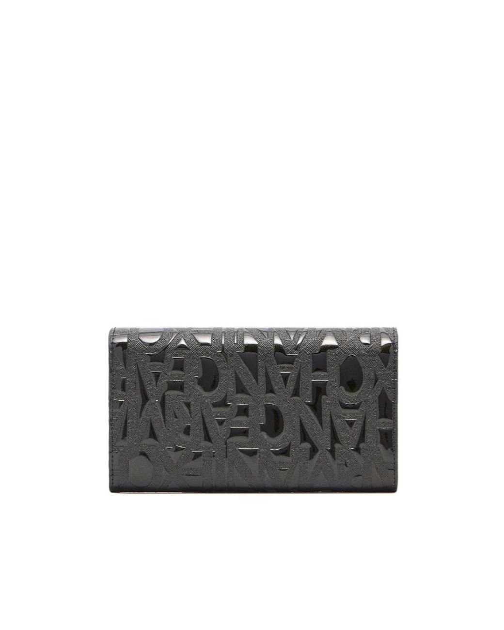 ARMANI EXCHANGE Gray Mini Embossed Clutch Bag