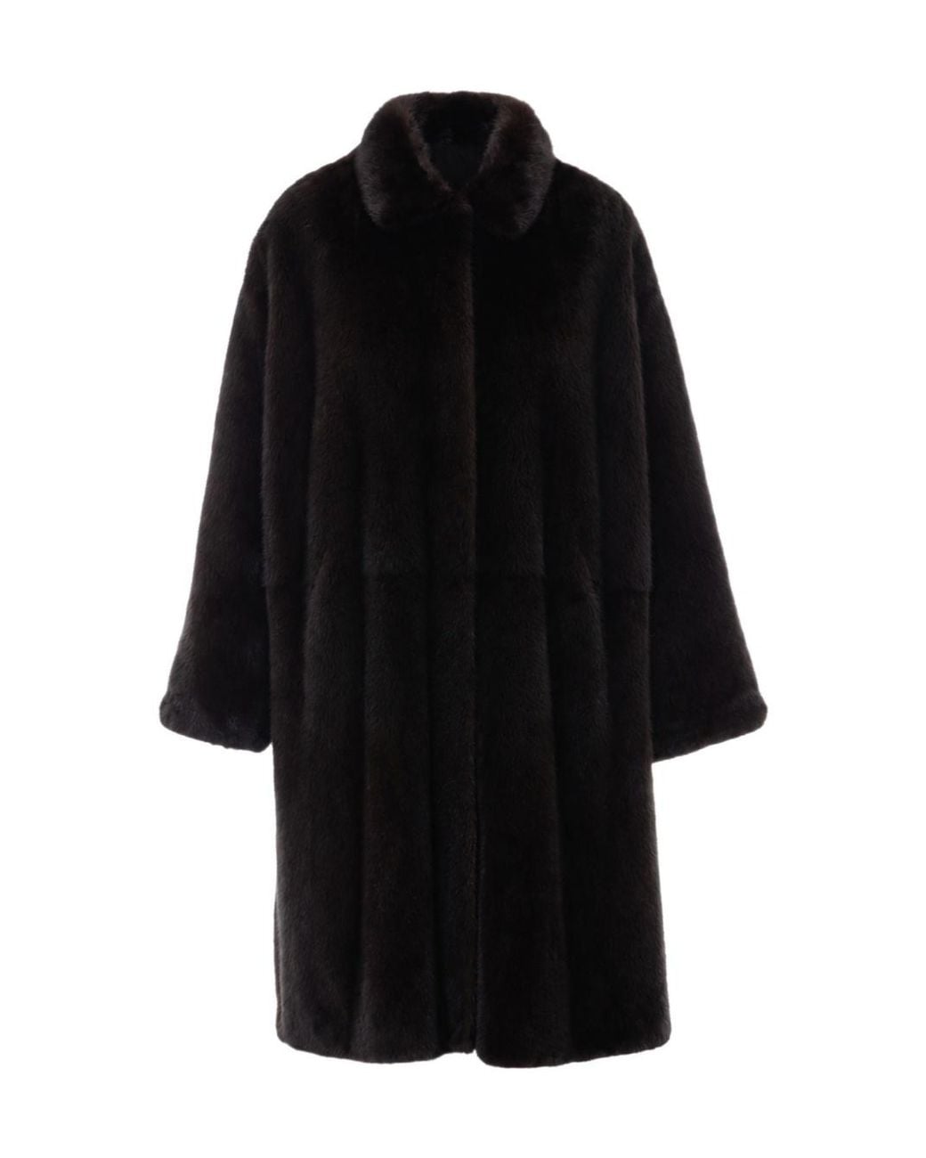 Yves Salomon Black Button-Front Coat