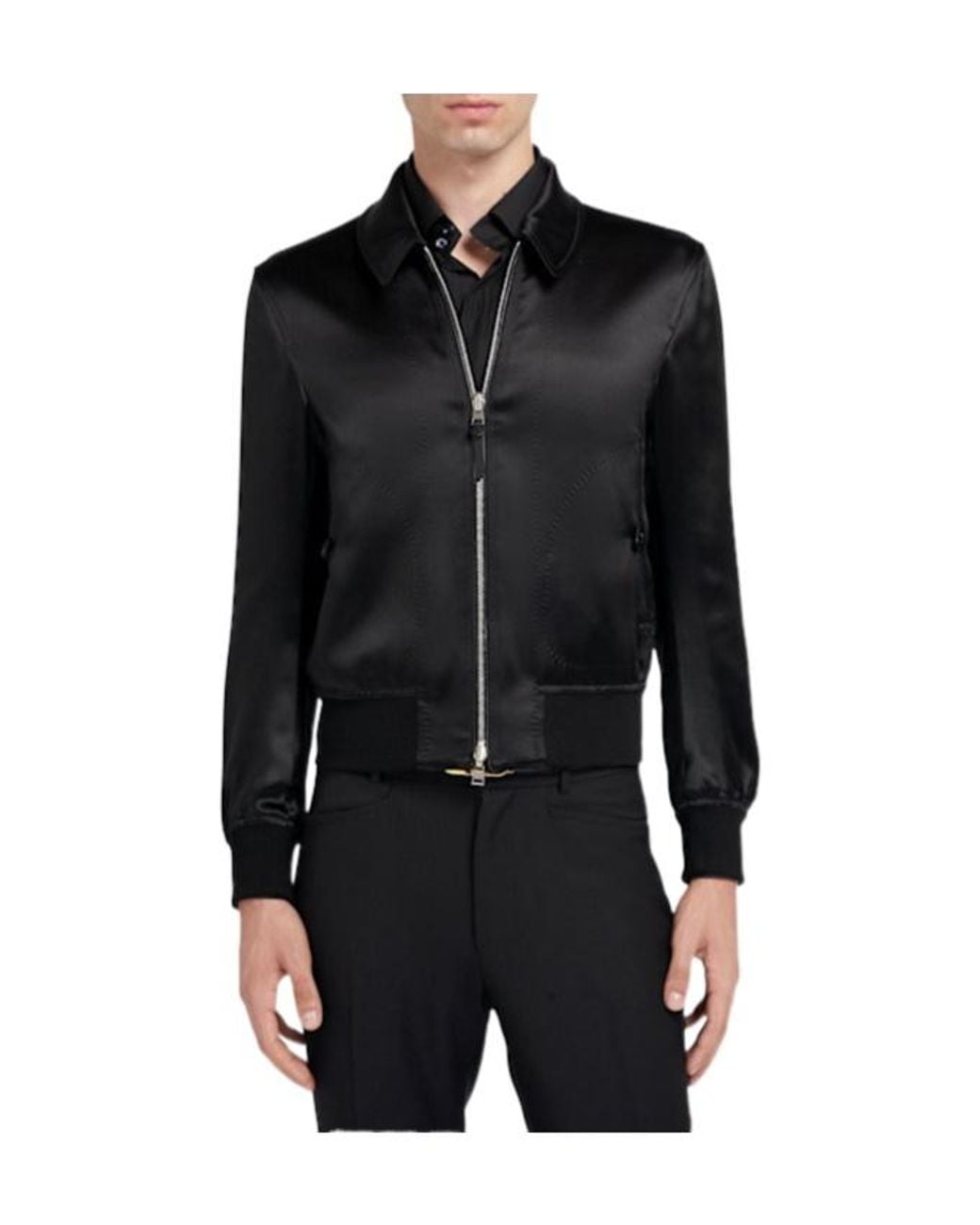 Tom Ford Black Silk Satin Reversible Jacket for men