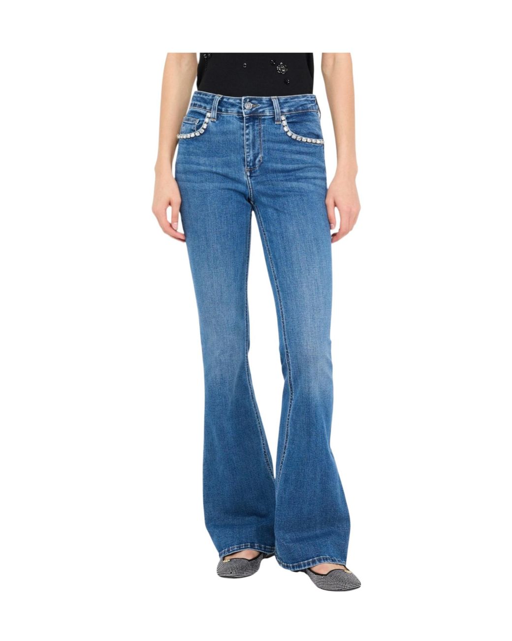 Liu Jo Blue High-Rise Flared Jeans