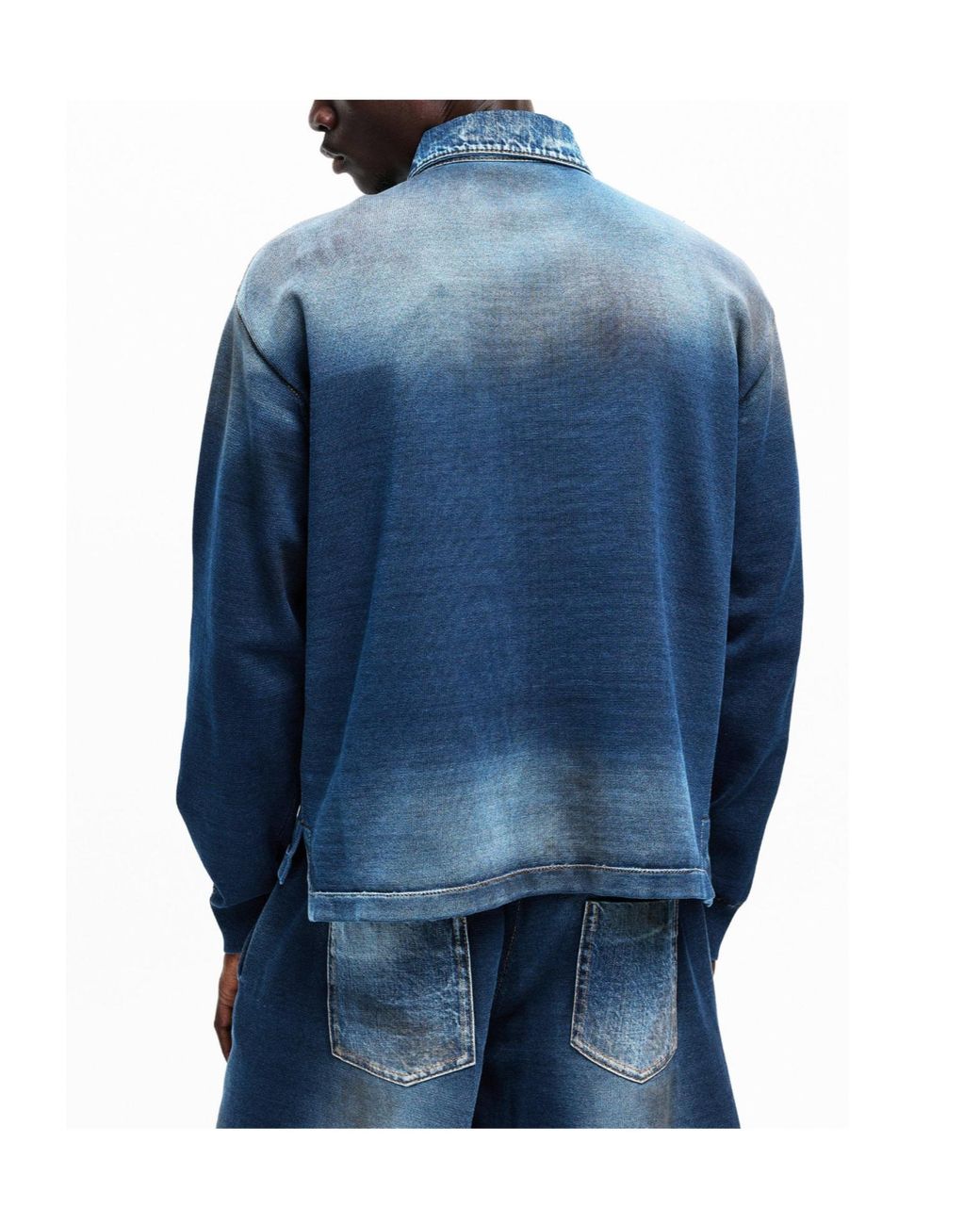 DSquared² Blue Longsleeve Denim Polo Shirt for men