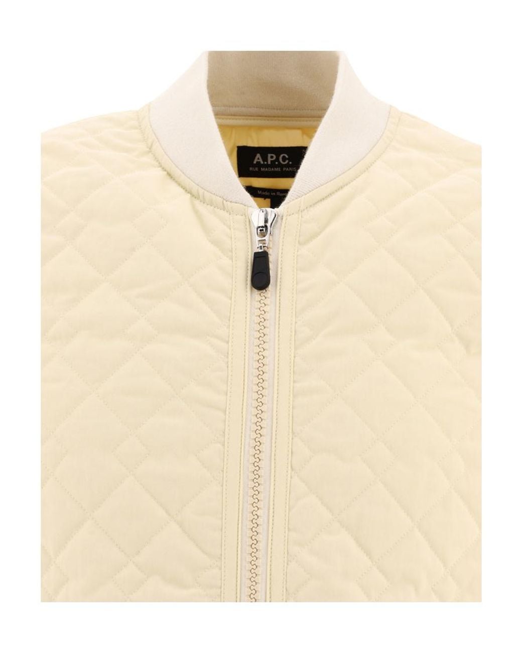 A.P.C. Natural Quilted Zipped Vest for men