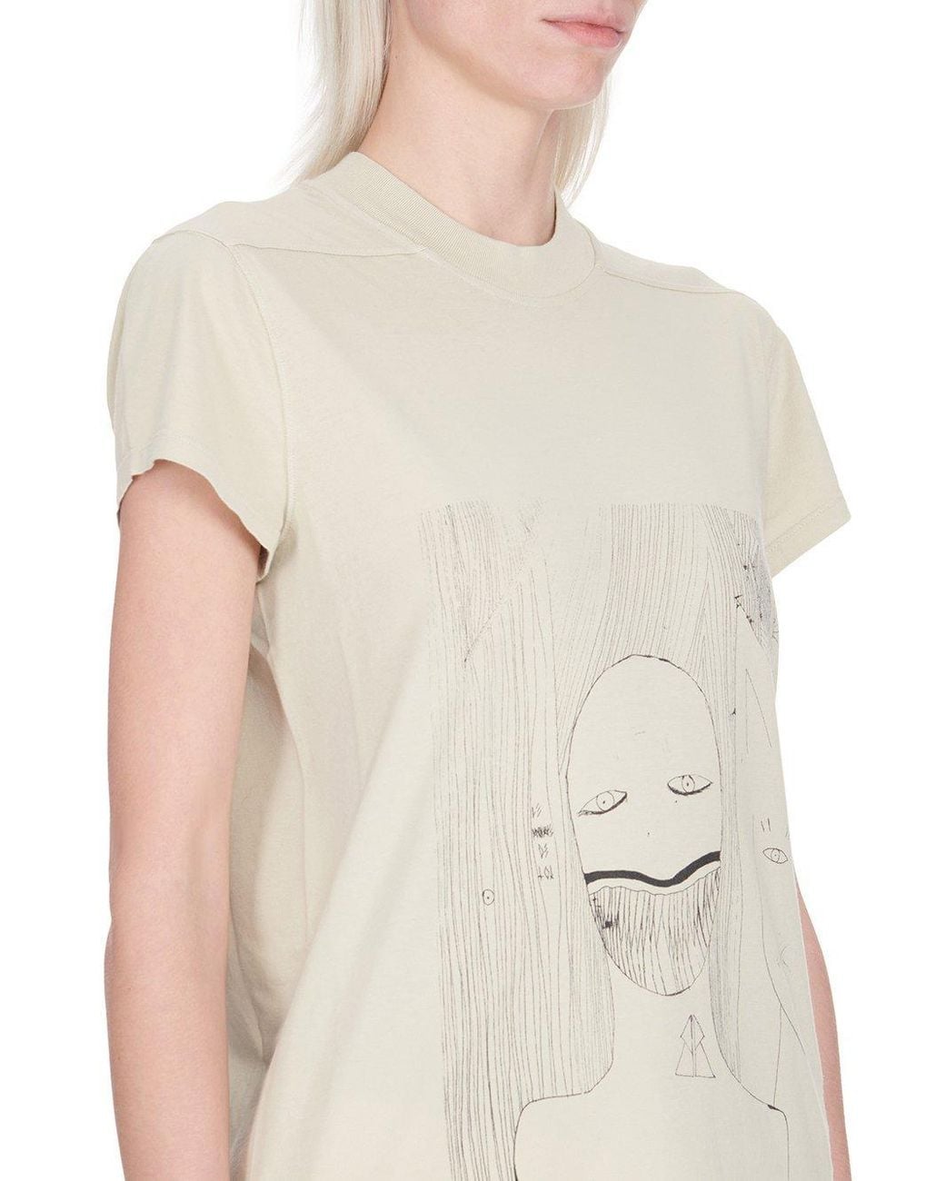 Rick Owens White Printed T-Shirt