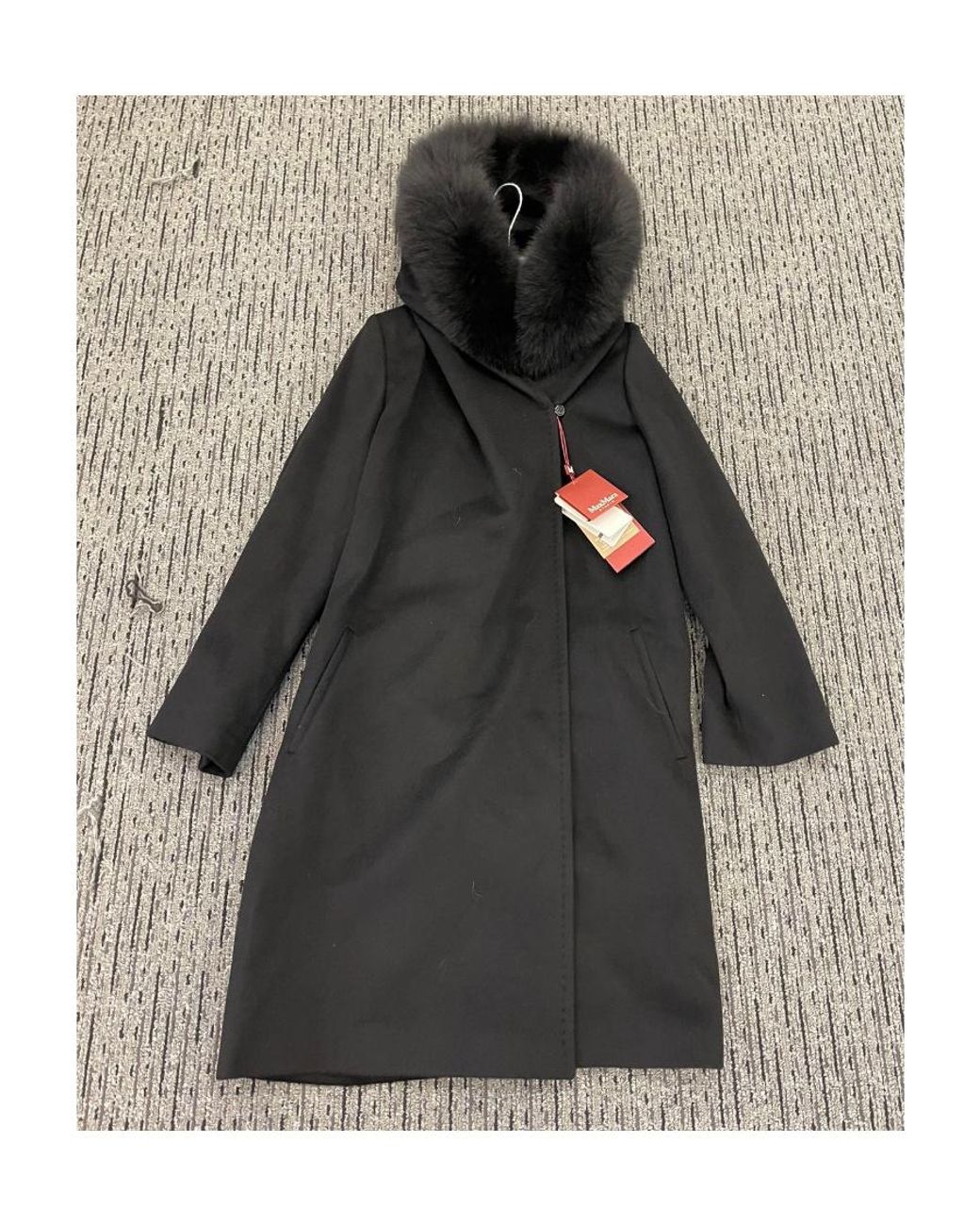 Max Mara Black Hooded Coat