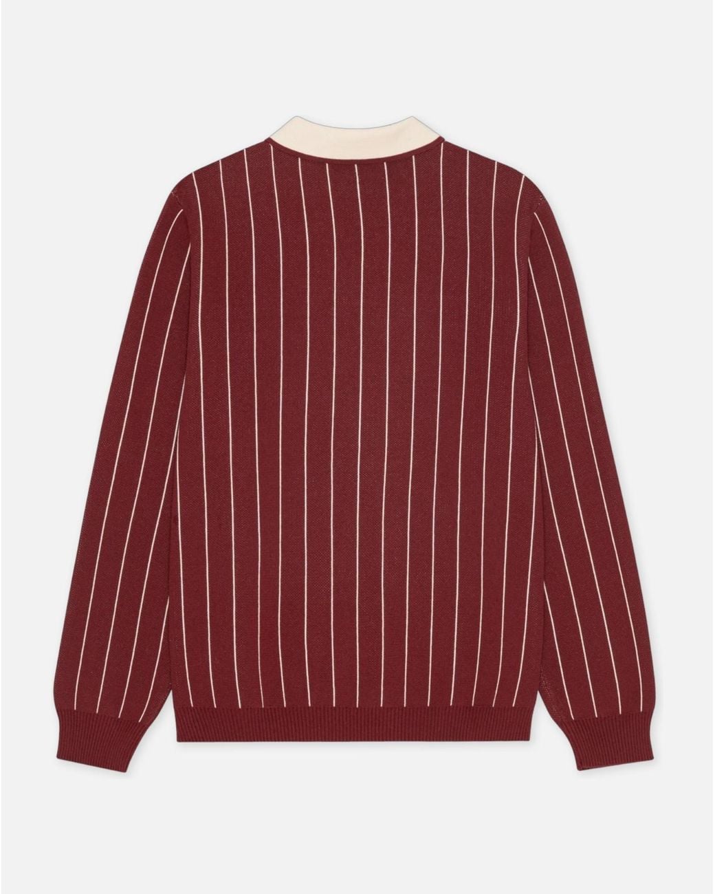 Les Deux Red Pinstriped Long-Sleeve Polo Shirt for men